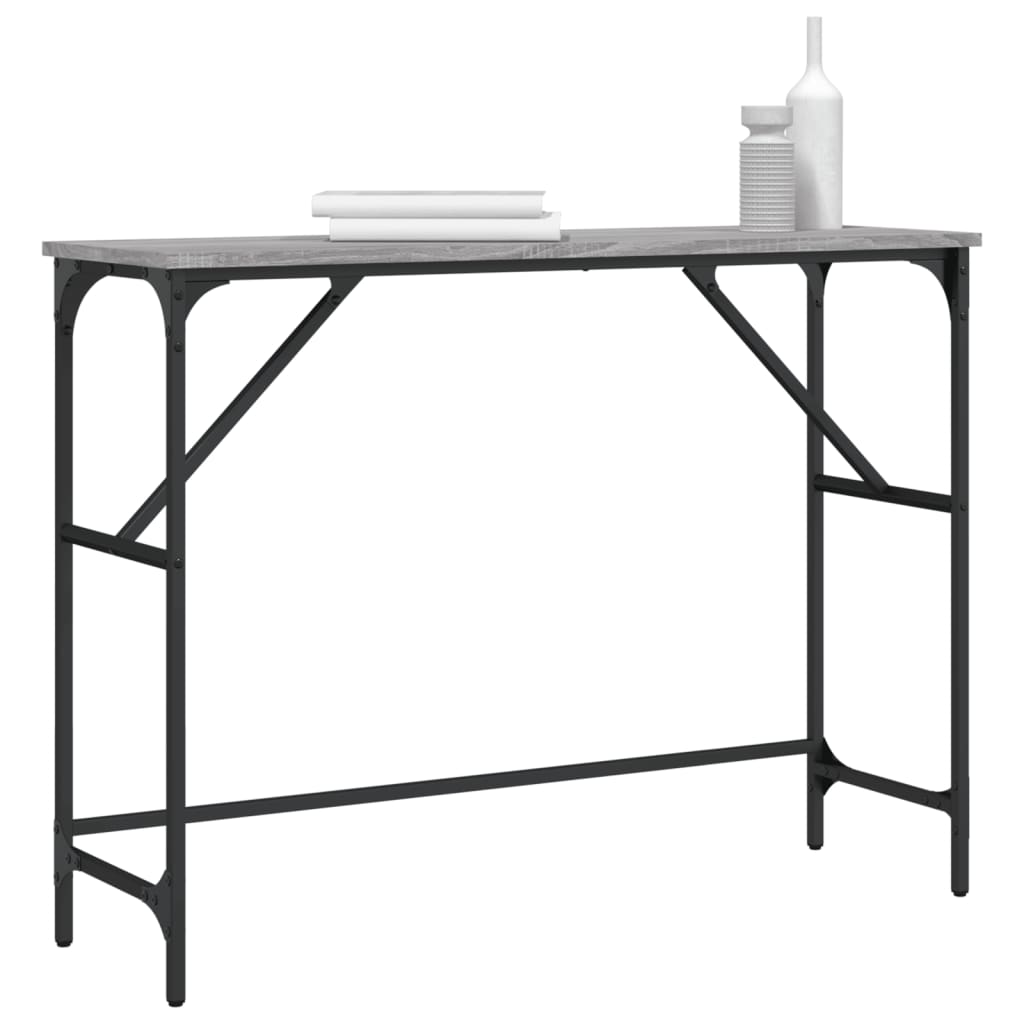 Tavolo Consolle Grigio Sonoma 100x32x75 cm in Legno Multistrato