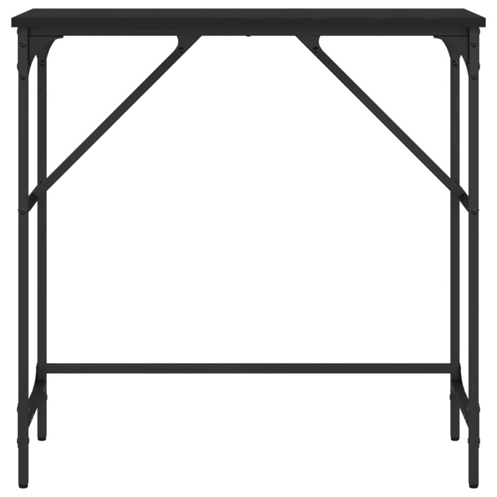 Tavolino Consolle Nero 75x32x75 cm in Legno Multistrato