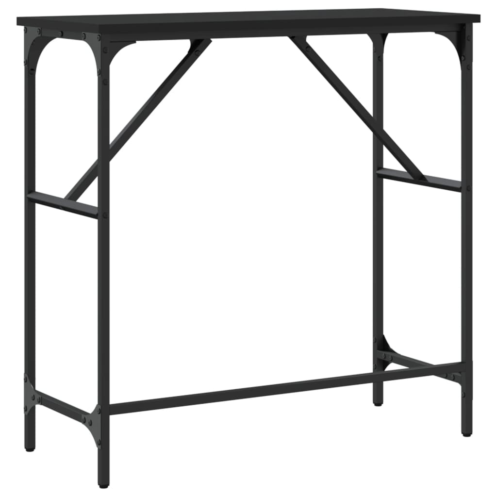 Tavolino Consolle Nero 75x32x75 cm in Legno Multistrato