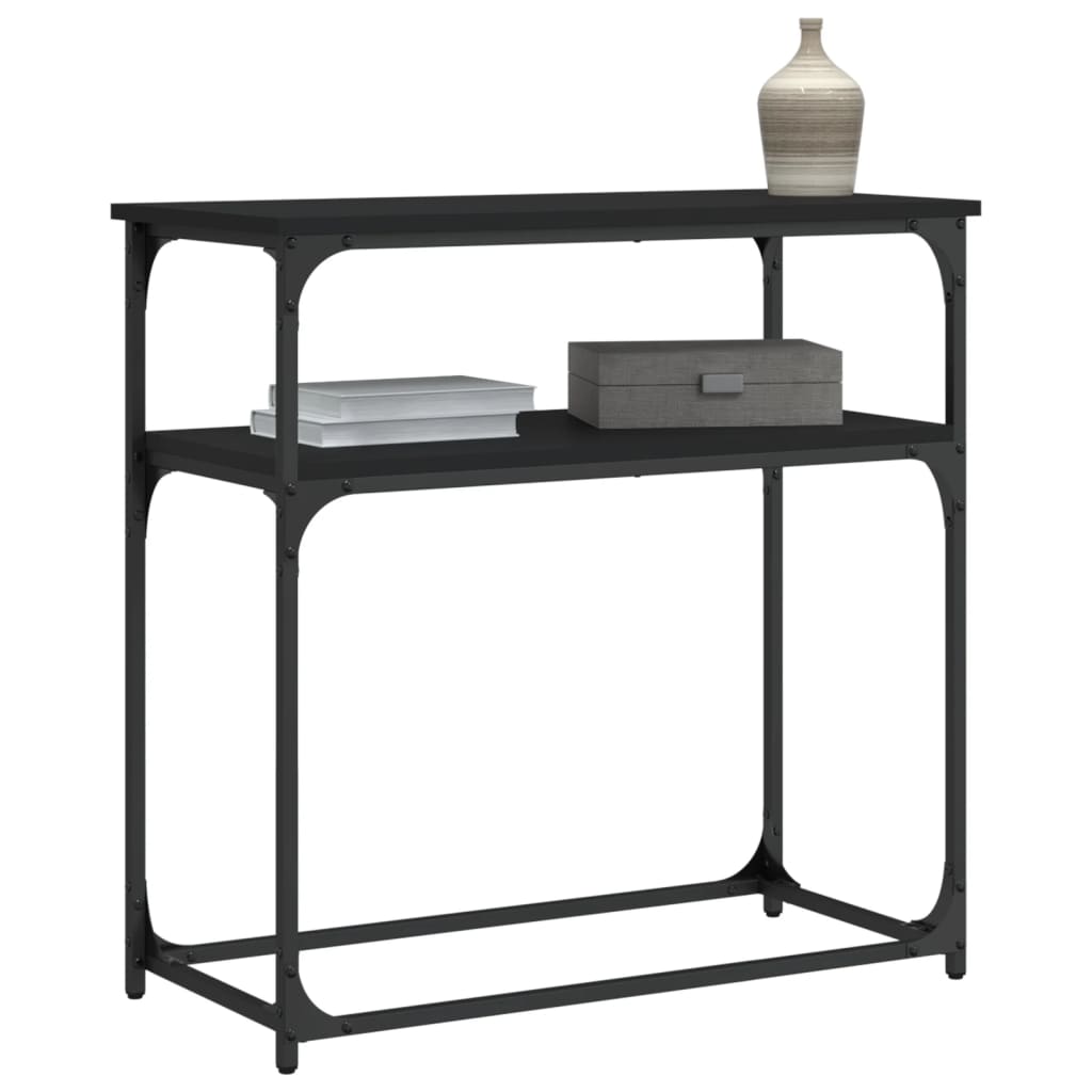 Tavolino Consolle Nero 75x35,5x75 cm in Legno Multistrato