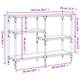 Tavolino Consolle Nero 102x29x75 cm in Legno Multistrato