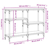 Tavolo Consolle Grigio Sonoma 102x29x75 cm in Legno Multistrato