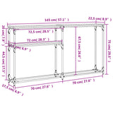 Tavolino Consolle Grigio Sonoma 145x22,5x75cm Legno Multistrato