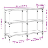 Tavolino Consolle Nero 100x29x75 cm in Legno Multistrato