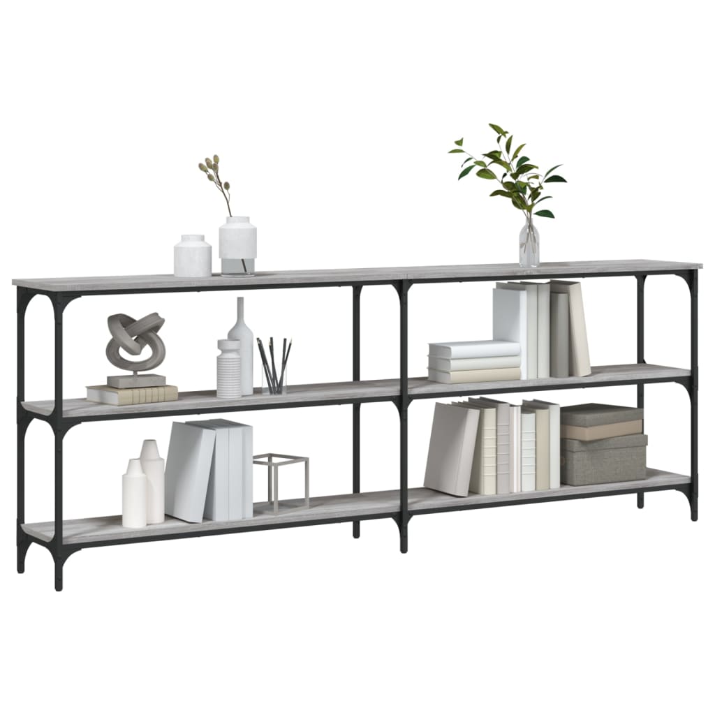 Tavolo Consolle Grigio Sonoma 200x29x75 cm in Legno Multistrato