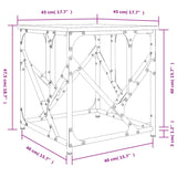 Tavolino da Salotto Rovere Fumo 45x45x47,5 cm Legno Multistrato