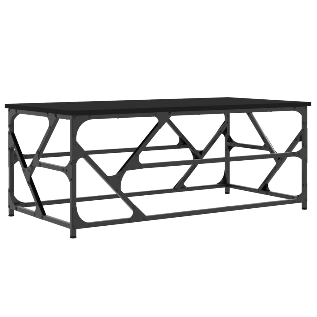 Tavolino Salotto Nero 100x50x40cm Legno Multistrato