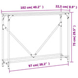 Tavolino Consolle Grigio Sonoma 102x22,5x75cm Legno Multistrato