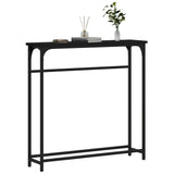 Tavolino Consolle Nero 75x19,5x75 cm in Legno Multistrato