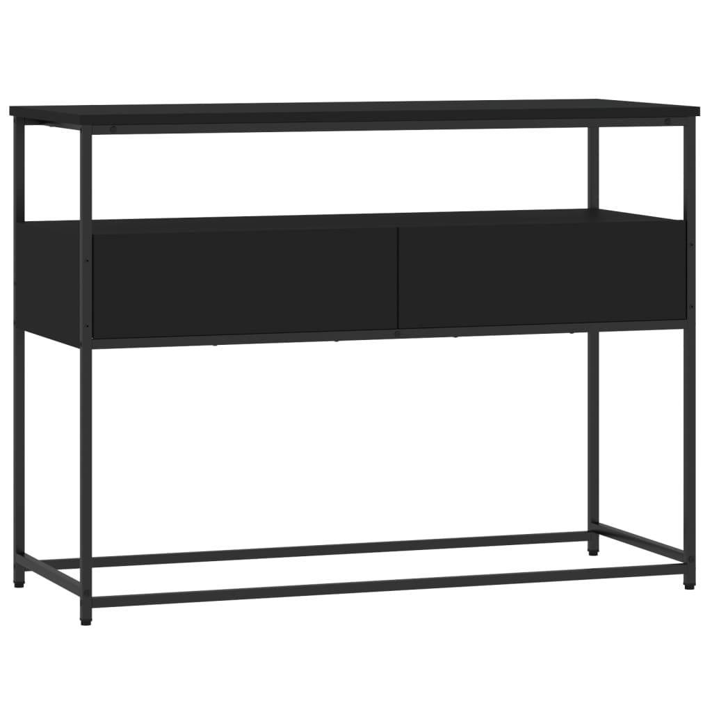 Tavolino Consolle Nero 100x40x75 cm in Legno Multistrato