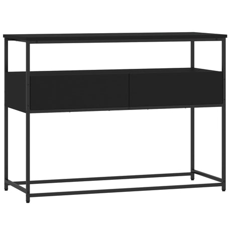 Tavolino Consolle Nero 100x40x75 cm in Legno Multistrato