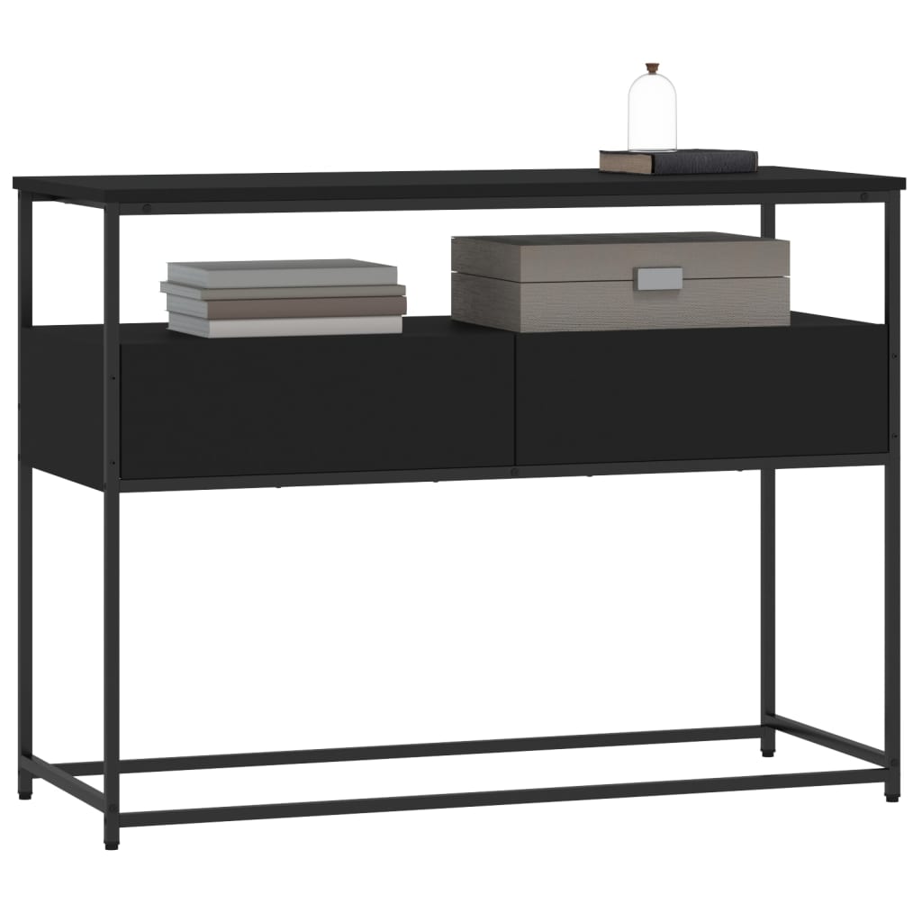 Tavolino Consolle Nero 100x40x75 cm in Legno Multistrato