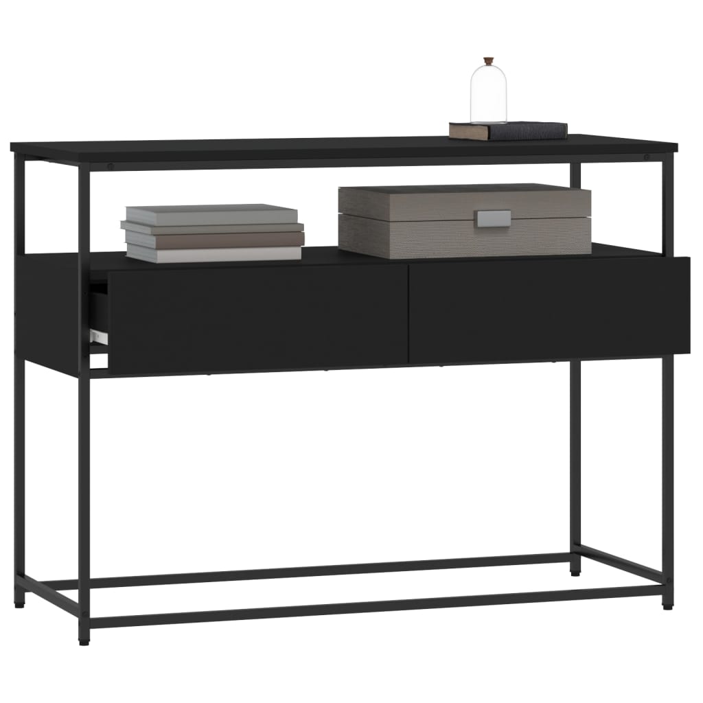 Tavolino Consolle Nero 100x40x75 cm in Legno Multistrato