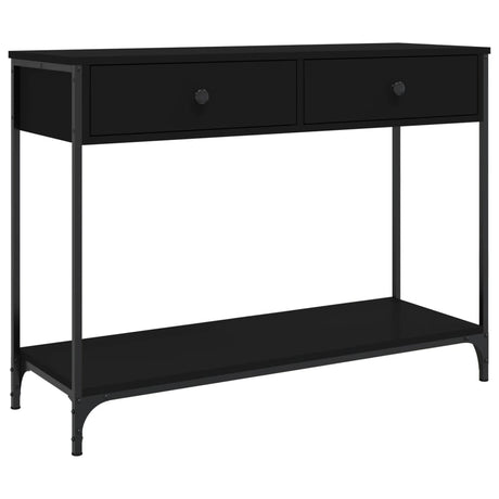 Tavolino Consolle Nero 100x34,5x75 cm in Legno Multistrato