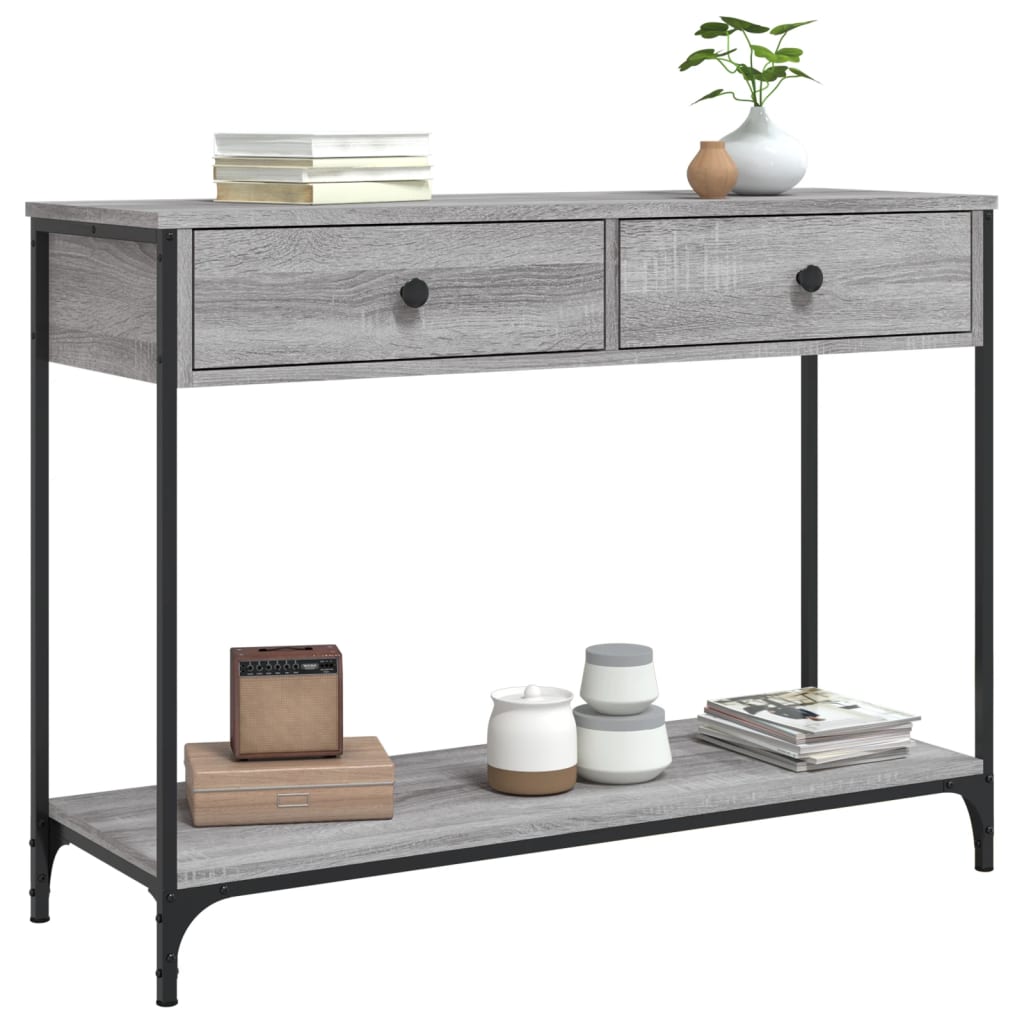 Tavolino Consolle Grigio Sonoma 100x34,5x75cm Legno Multistrato