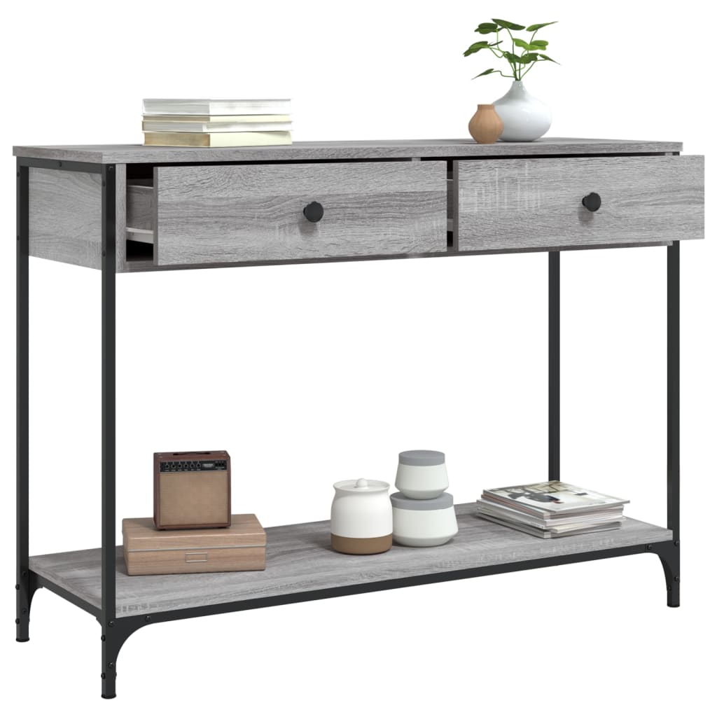 Tavolino Consolle Grigio Sonoma 100x34,5x75cm Legno Multistrato