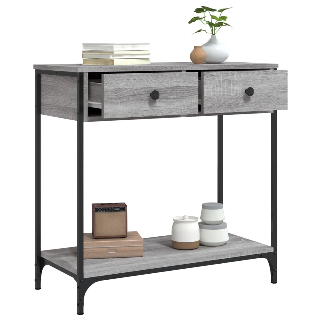 Tavolino Consolle Grigio Sonoma 75x34,5x75cm Legno Multistrato