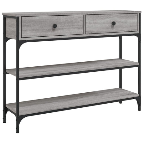 Tavolino Consolle Grigio Sonoma 100x25x75cm Legno Multistrato