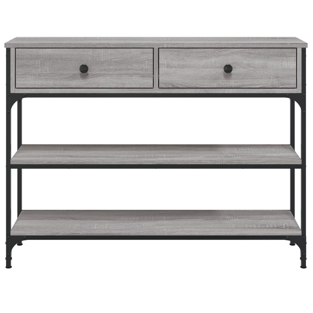 Tavolino Consolle Grigio Sonoma 100x25x75cm Legno Multistrato