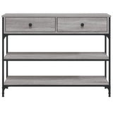 Tavolino Consolle Grigio Sonoma 100x25x75cm Legno Multistrato