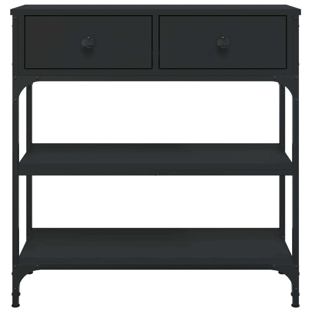 Tavolino Consolle Nero 72,5x25x75 cm in Legno Multistrato