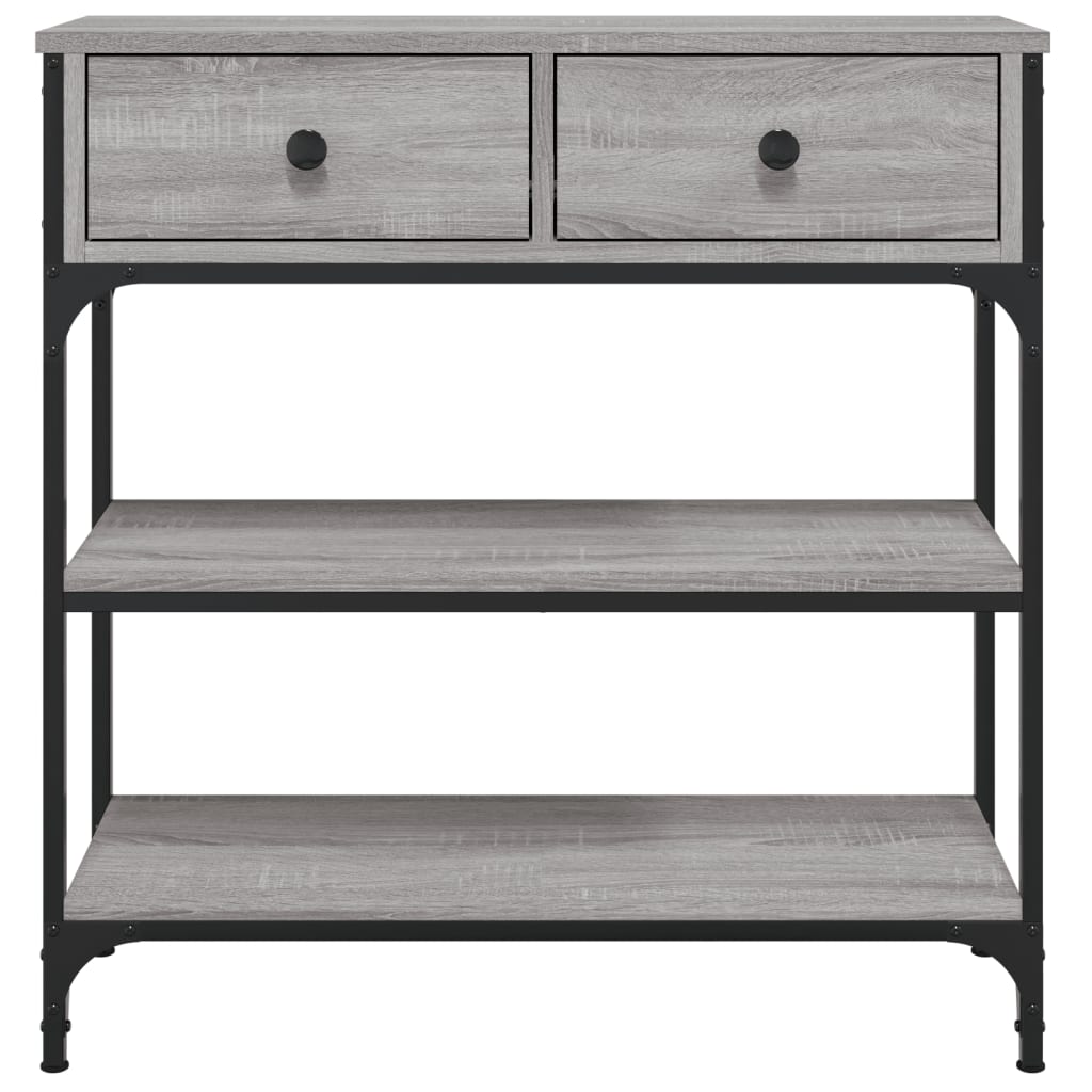 Tavolino Consolle Grigio Sonoma 72,5x25x75 cm Legno Multistrato