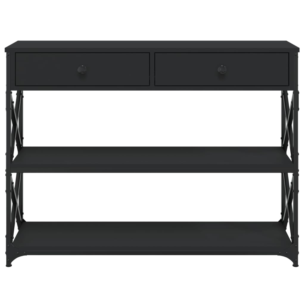 Tavolino Consolle Nero 100x28x75 cm in Legno Multistrato