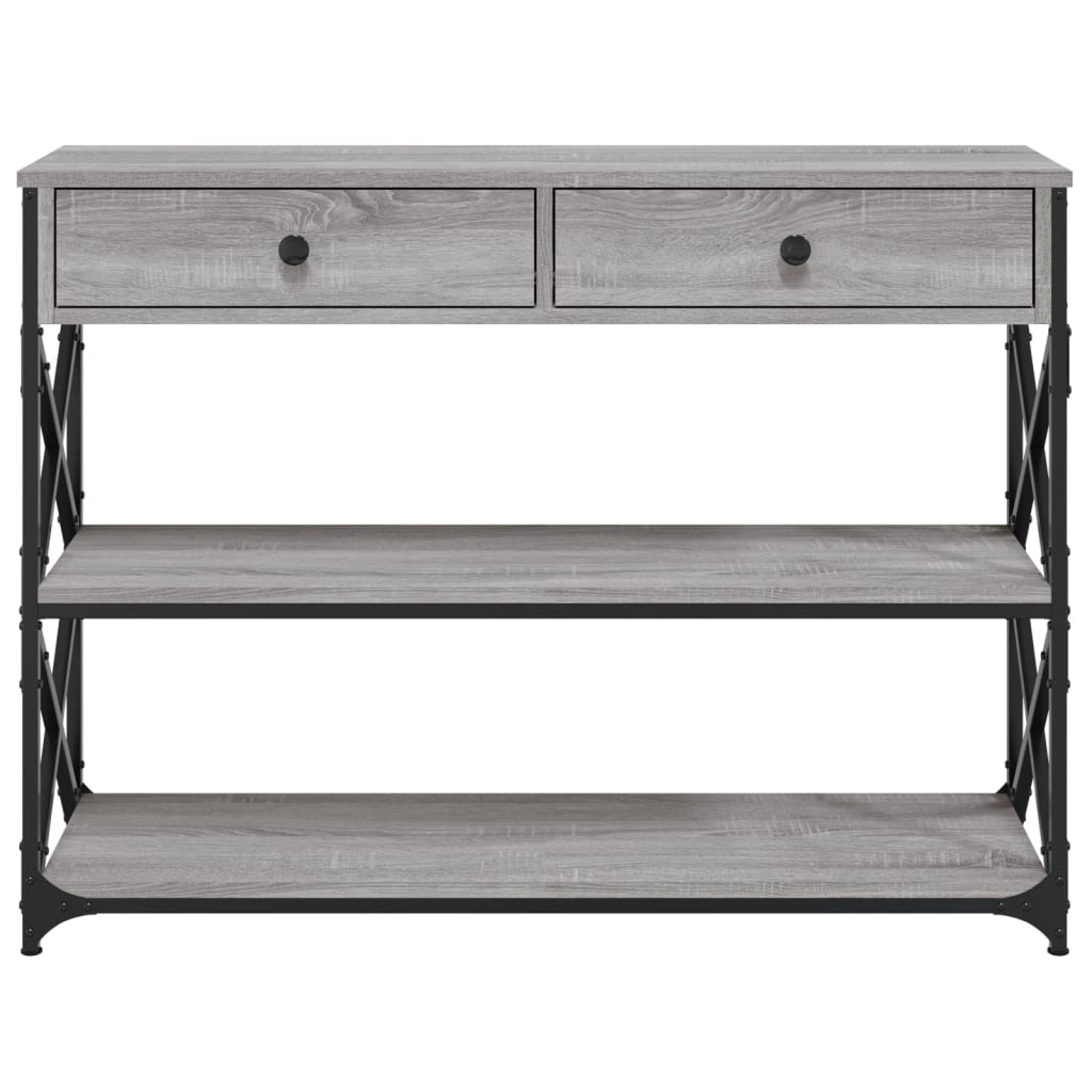 Tavolo Consolle Grigio Sonoma 100x28x75 cm in Legno Multistrato