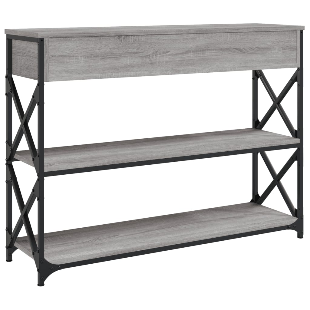 Tavolo Consolle Grigio Sonoma 100x28x75 cm in Legno Multistrato