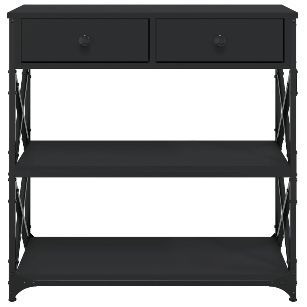 Tavolino Consolle Nero 75x28x75 cm in Legno Multistrato