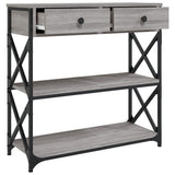 Tavolino Consolle Grigio Sonoma 75x28x75 cm Legno Multistrato