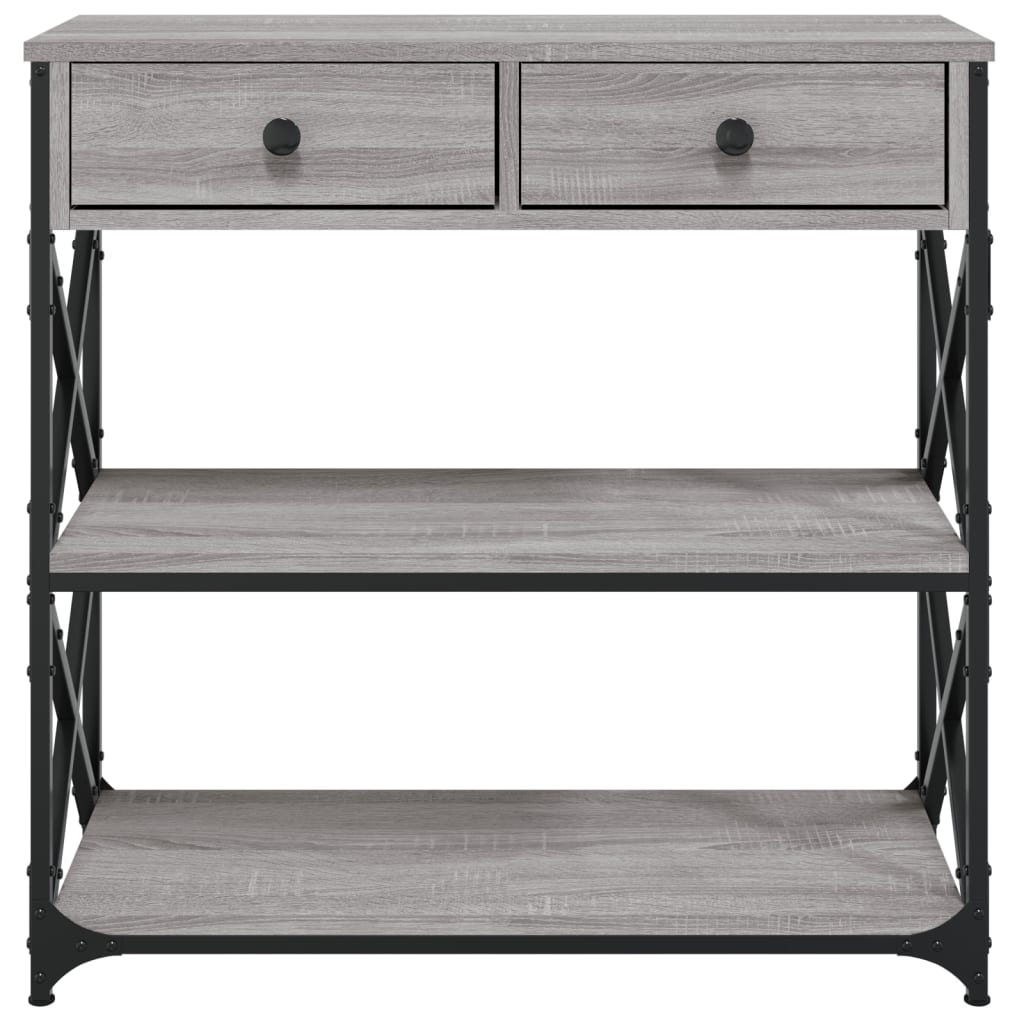 Tavolino Consolle Grigio Sonoma 75x28x75 cm Legno Multistrato