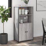 Credenza Grigio Sonoma 62x36x121,5 cm in Legno Multistrato