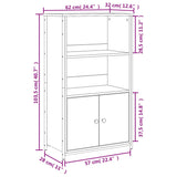 Credenza Nera 62x32x103,5 cm in Legno Multistrato