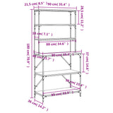 Scaffale Cucina 6 Ripiani Rovere Sonoma 90x40x180cm Multistrato