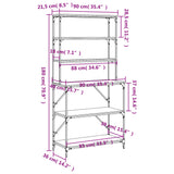 Scaffale Cucina 6 Ripiani Grigio Sonoma 90x40x180cm Multistrato