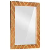Specchio da Bagno Marrone 50x70x3 cm in Legno di Mango e Vetro