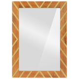 Specchio da Bagno Marrone 50x70x3 cm in Legno di Mango e Vetro