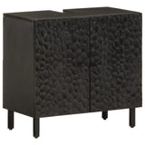 Mobile Lavabo da Bagno Nero 62x33x58 cm Legno Massello di Mango