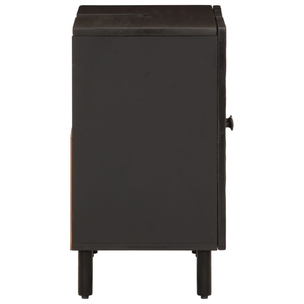 Mobile Lavabo da Bagno Nero 62x33x58 cm Legno Massello di Mango