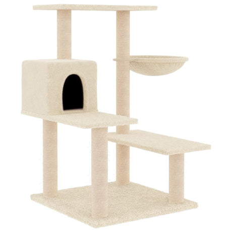 Albero per Gatti con Tiragraffi in Sisal Crema 82,5 cm