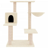 Albero per Gatti con Tiragraffi in Sisal Crema 82,5 cm