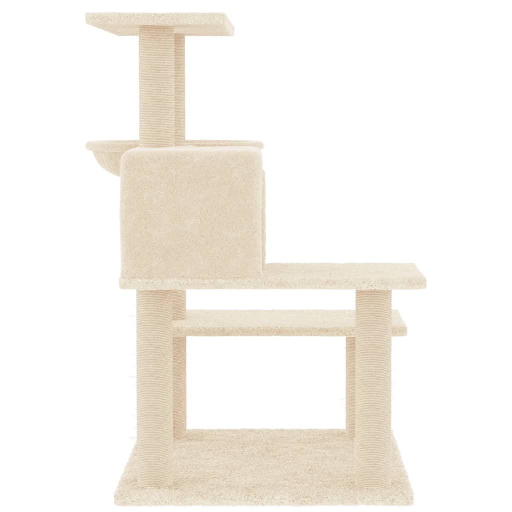 Albero per Gatti con Tiragraffi in Sisal Crema 82,5 cm