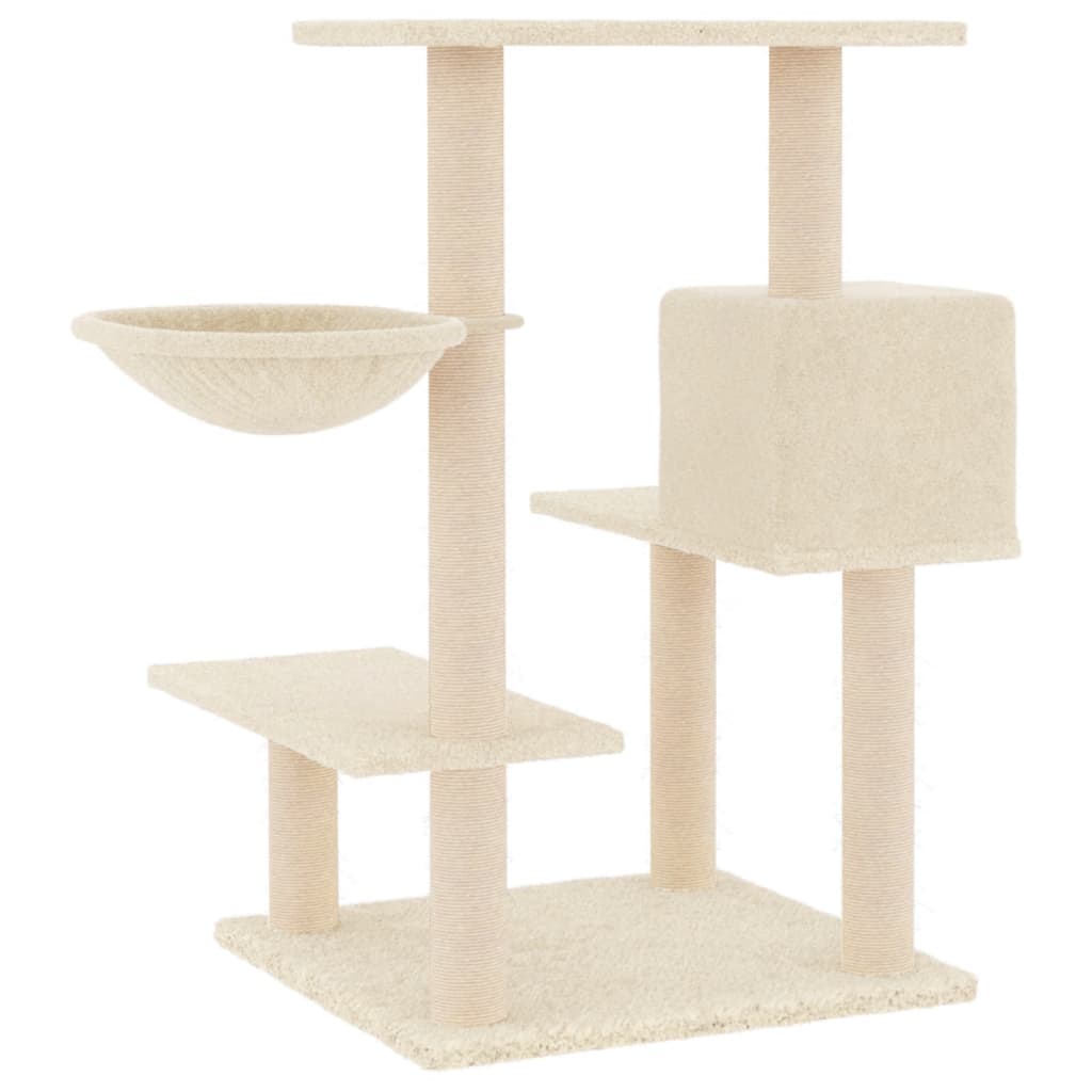 Albero per Gatti con Tiragraffi in Sisal Crema 82,5 cm