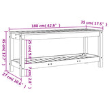 Panca da Giardino 108x35x45 cm in Legno Massello di Pino