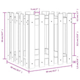 Fioriera Giardino Design Recinzione 50x50x50cm Massello Douglas