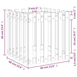 Fioriera Giardino Design Recinzione 60x60x60cm Massello Douglas