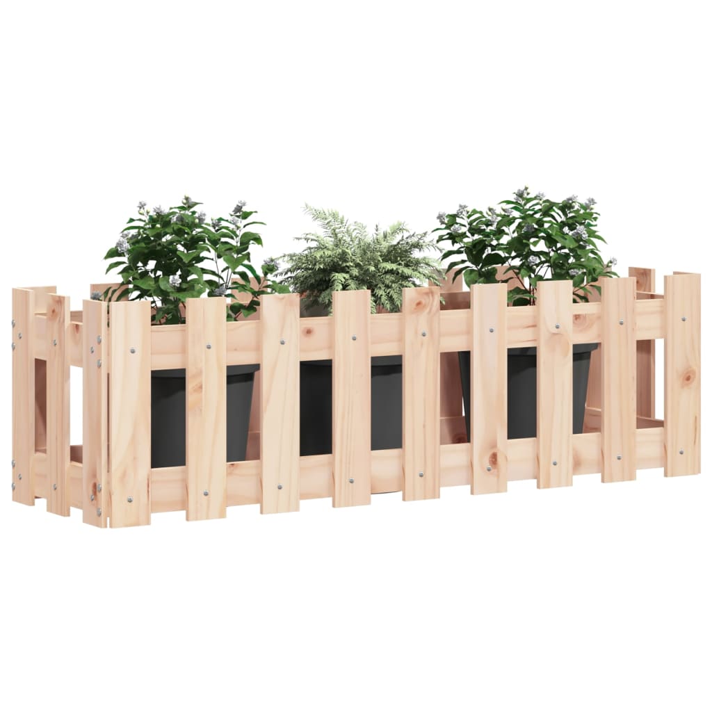 Fioriera Rialzata Giardino a Recinzione 100x30x30 cm Legno Pino