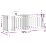 Fioriera Rialzata Giardino Recinzione 200x50x70cm Legno Douglas