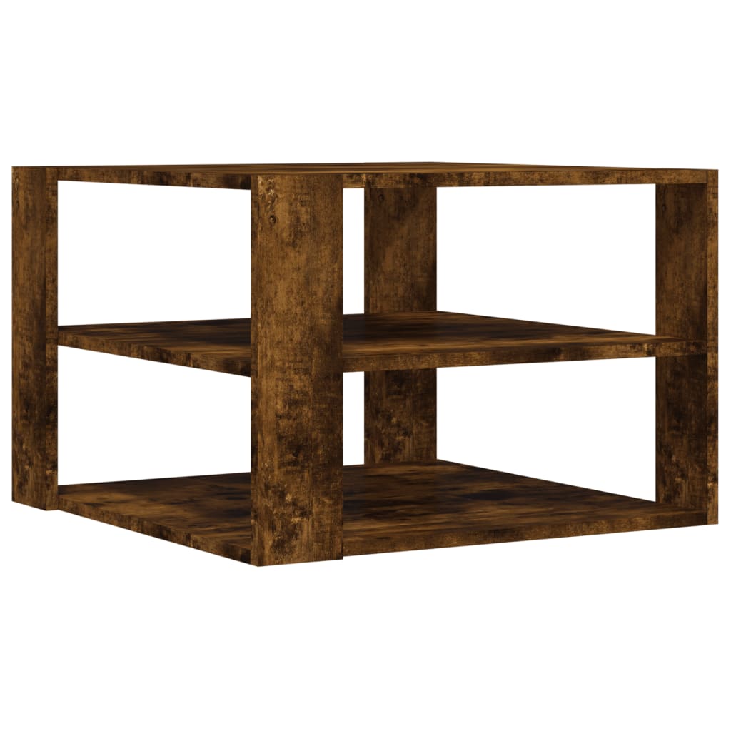 Tavolino Salotto Rovere Fumo 59,5x59,5x40 cm Legno Multistrato